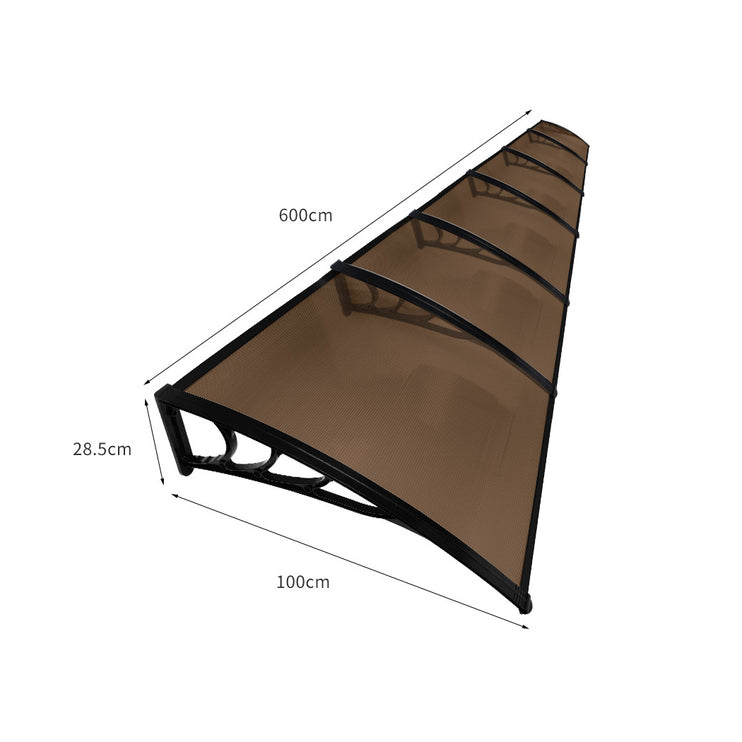 Mountview Window Door Awning Outdoor 1M X 6M Brown 1x6M-1975420433054437378