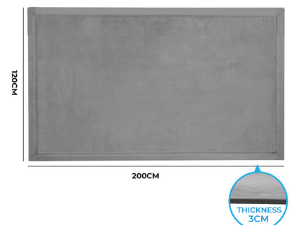 Marlow Coral Velvet Area Rugs Large Mat 120x200cm Grey-1910112283669958658