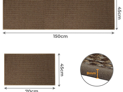 Marlow Kitchen Rug 2PCS Woven Non Slip Absorbent Brown-1910112282776571906