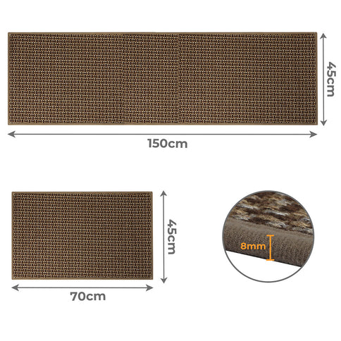 Marlow Kitchen Rug 2PCS Woven Non Slip Absorbent Brown-1910112282776571906