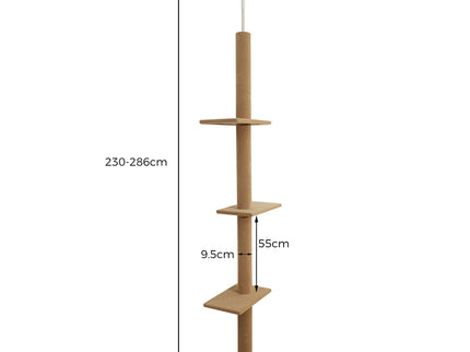 PaWz Cat Tree Tower Scratching Post Beige-1864184511294738434