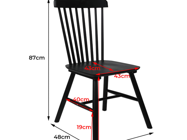 Levede 2x Dining Chairs Kitchen Winsor Black-1942353393091743746