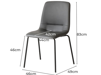 Levede Stackable Dining Chairs Kitchen Grey-1942353406681288706