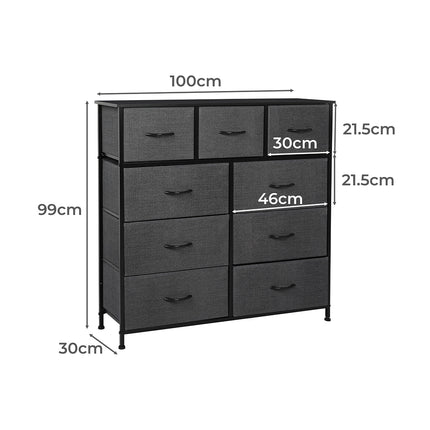 Levede 9 Chest of Drawers Storage Cabinet-1973194084562636802