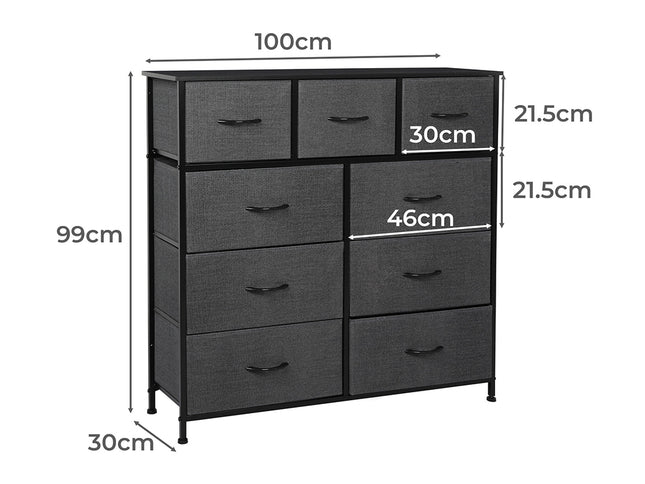 Levede 9 Chest of Drawers Storage Cabinet-1973194084562636802