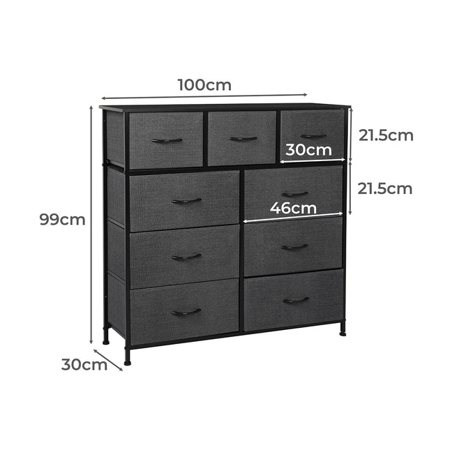Levede 9 Chest of Drawers Storage Cabinet-1973194084562636802