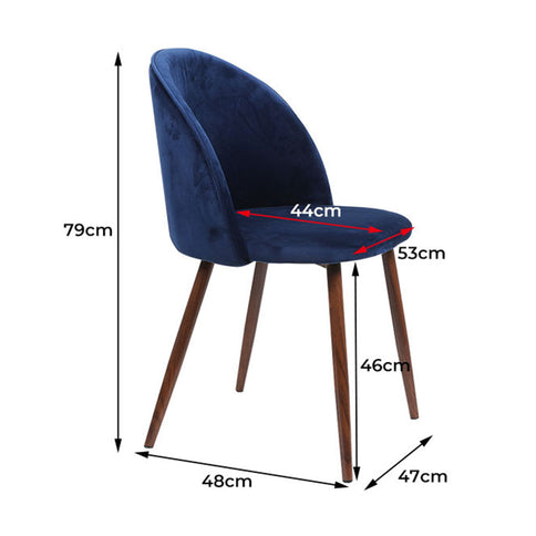Levede 2x Dining Chairs Seat French Navy-1910113283160018946
