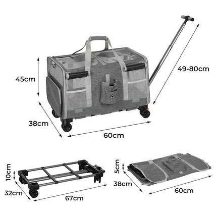 Pawz Pet Carrier 4 Wheel Portable Rolling Foldable-1975420341769605122