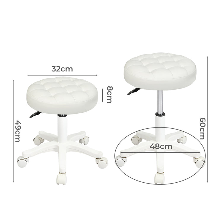 Levede 2x Rolling Bar Stool Swivel Salon SPA Chair Beige-2018816833955696642