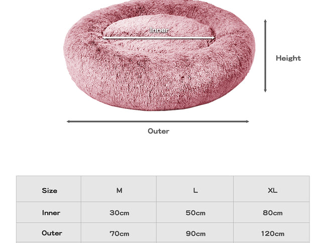 PaWz Pet Bed Memory Foam Dog Donut Pink Large-1973193686930034690