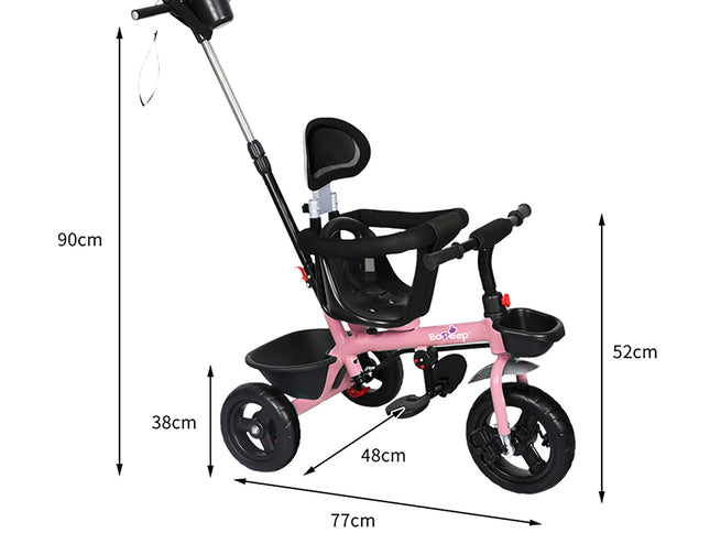 BoPeep Kids Tricycle Ride On Trike Toddler Pink-1973193911023308802