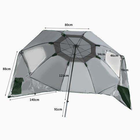 Mountview Beach Umbrella Outdoor Umbrellas Green 2.13M-1864184685773590530