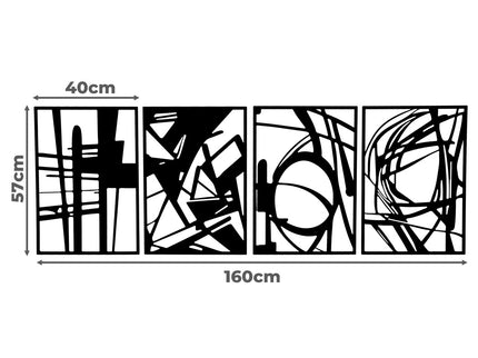 Yezi Metal Wall Art 4Pcs Abstract Minimalist Line Decor-1910149776226258946