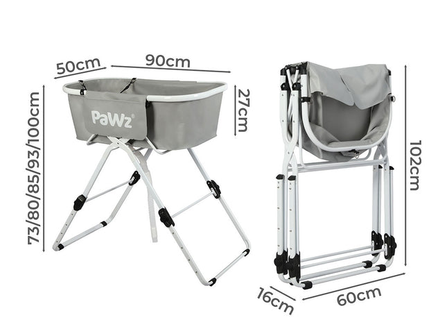 PaWz Pet Bathtub Adjustable Height Folding-1973193684178571266