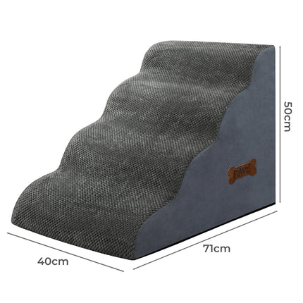 Pawz 4 Steps Pet Stairs Dog Ramp High Density Foam Grey-1954802479988346882