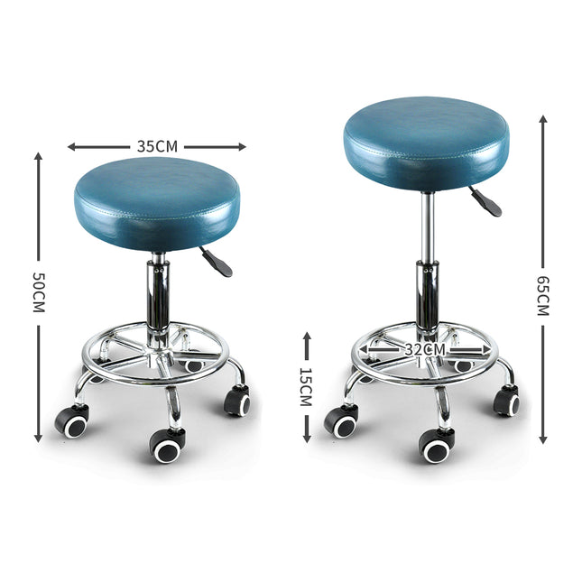 Levede 2x Barstool Swivel Salon Hairdressing Teal-1975420407662120962