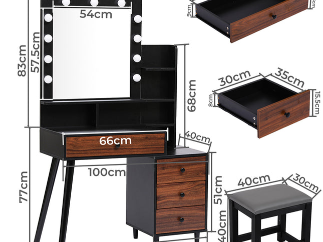 Levede Dressing Table Stool Set-1975420333905285122