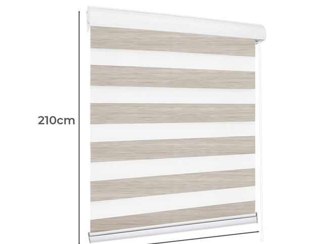 Marlow Blackout Zebra Roller Blind Curtains 60x210 Beige-1942353389820186626