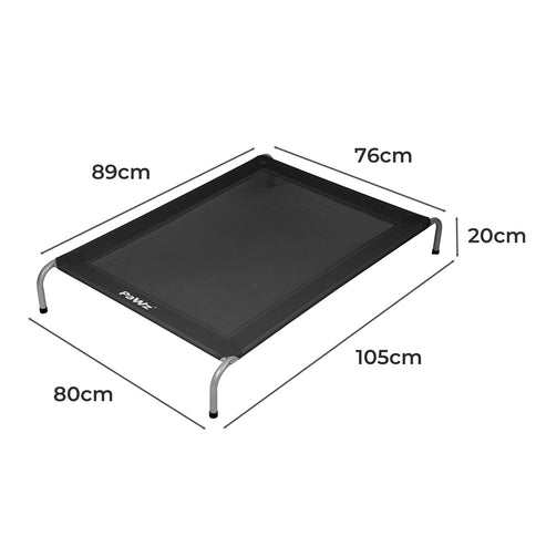 PaWz Elevated Trampoline Pet Bed Dog L Black Large-1864184560783331330
