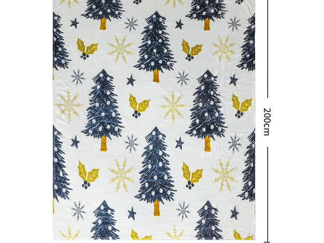 Santaco Throw Blanket Xmas Double Sided White Single-1864184745781497858
