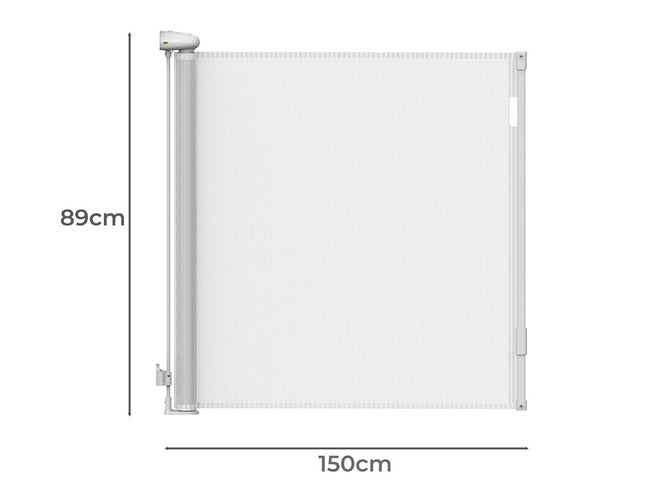 BoPeep Retractable Baby Safety Gates 150cm White 150 cm-1864184339508629506
