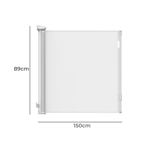 BoPeep Retractable Baby Safety Gates 150cm White 150 cm-1864184339508629506
