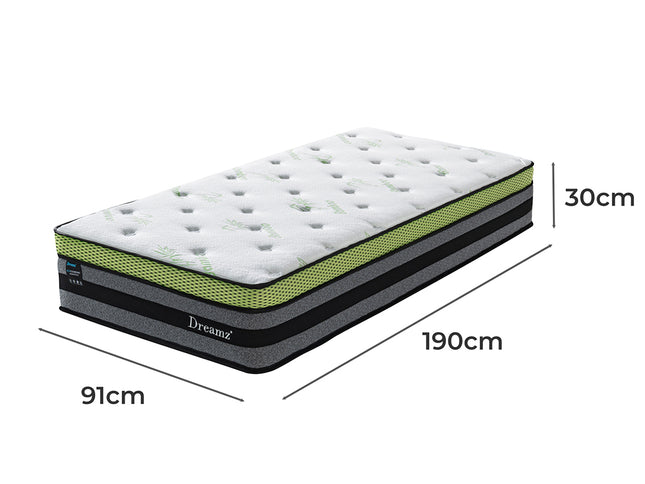 Dreamz Single Cooling Mattress Pocket-1973193975728836610