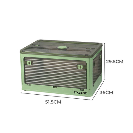 55L Storage Boxes Stackable Container M Green Medium-1954802600150962178