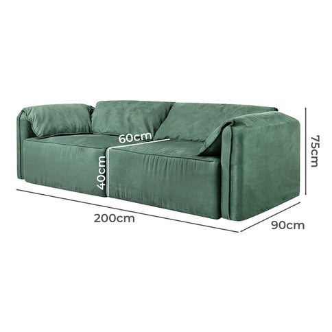 Levede Sofa Floor Couch 3-Seater Leathaire-1910112207493009410