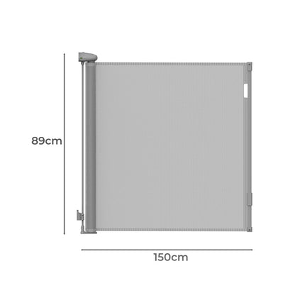 BoPeep Retractable Baby Safety Gates 150cm Grey 150 cm-1973193926219272194