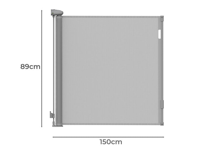 BoPeep Retractable Baby Safety Gates 150cm Grey 150 cm-1973193926219272194