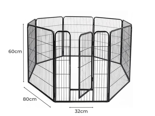 PaWz 8 Panel Pet Dog Playpen Puppy Exercise Black 24 inch-1975420507511721986