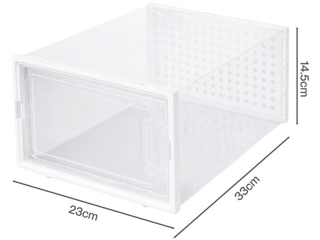 Stacked Shoe Rack Storage Boxes 12 Pcs Stackable Clear Plastic Display Cases-2065254306415775746