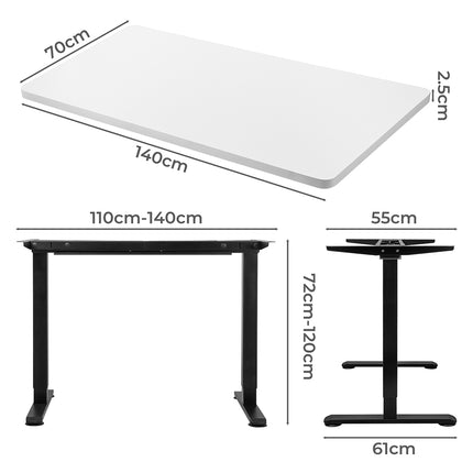 Levede Motorised Standing Desk Adjustable 140cm White 1000x 1MM-1973193823890837506