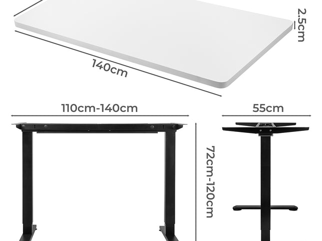 Levede Motorised Standing Desk Adjustable 140cm White 1000x 1MM-1973193823890837506