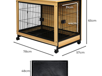 PaWz Wooden Wire Dog Kennel Side End L Large-1864184541061713922