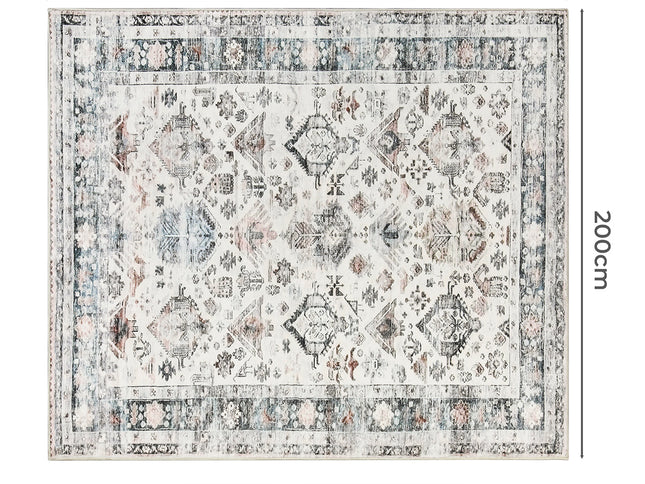 Marlow  Floor Rug Vintage Short Pile Washable Carpet Soft Plush Non Slip 200x230-1910112209577578498