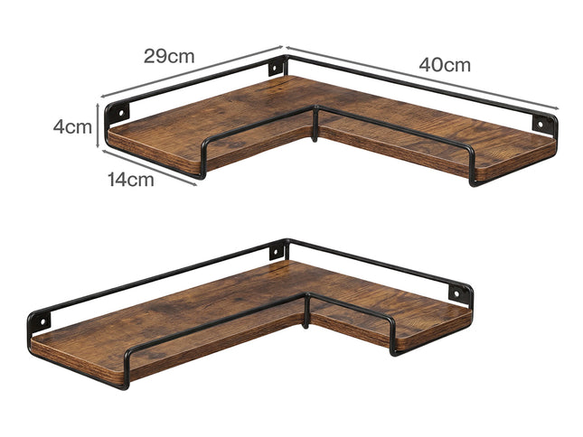 Levede Floating Shelf DIY Corner Wall Shelf 2Pcs Storage Display Rack Bedroom-2050059024665284610