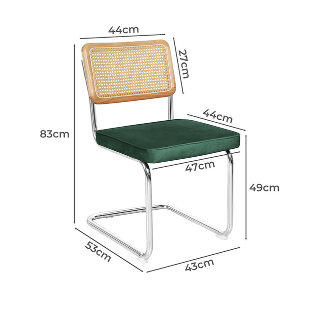 Levede 2xRattan Chair Dining Chairs Green-1975420498355556354