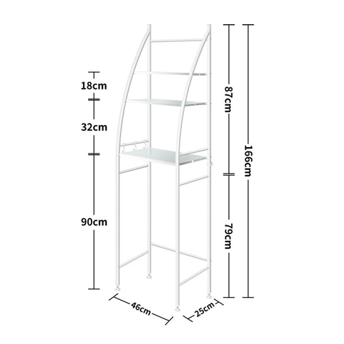 Dutxa 3 Tier Over Toilet Storage Shelf White-1910113127647809538