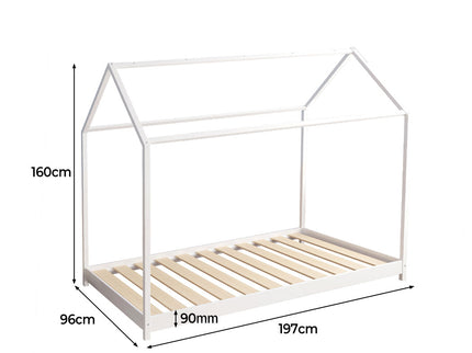 Levede Bed Frame Single Wooden Timber White-1864183194576883714