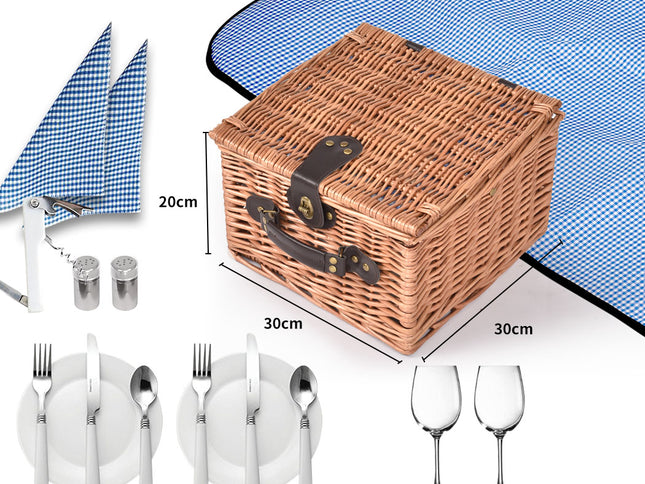 2 Person Picnic Basket Baskets Set Outdoor-1973193795499593730