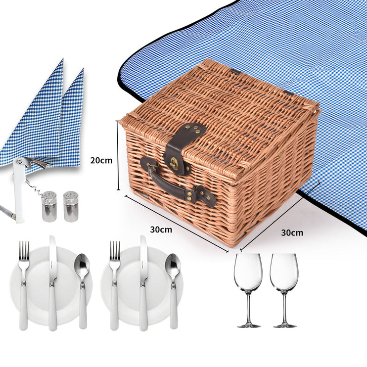 2 Person Picnic Basket Baskets Set Outdoor-1973193795499593730