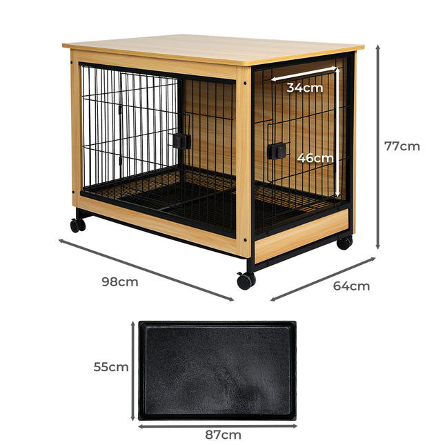 PaWz Wooden Wire Dog Kennel Side End XL X-Large-1973193672904282114