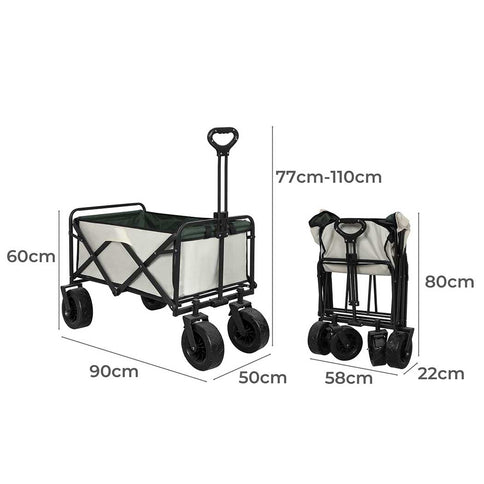 Lambu Garden Camping Trolley Outdoor Beige-1864184732816904194