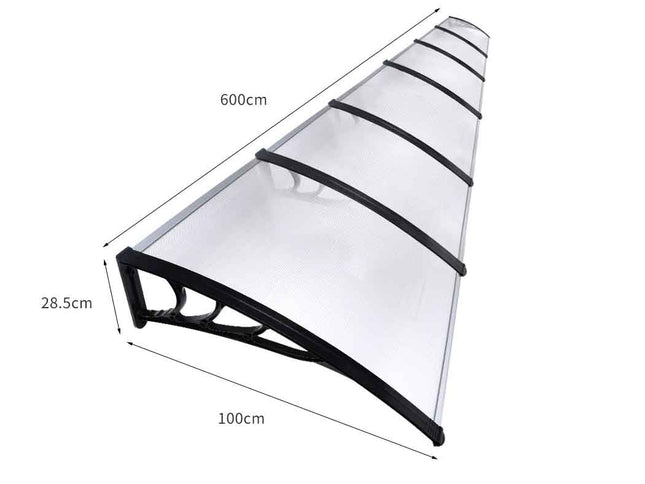 Mountview Window Door Awning Outdoor 1M X 6M Transparent 1x6M-1975420432836333570
