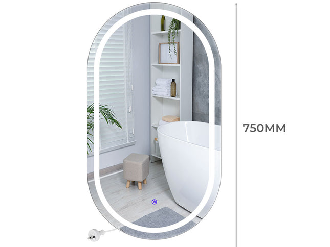 EMITTO LED Wall Mirror Oval Anti-fog 50x75cm-1975420500775669762