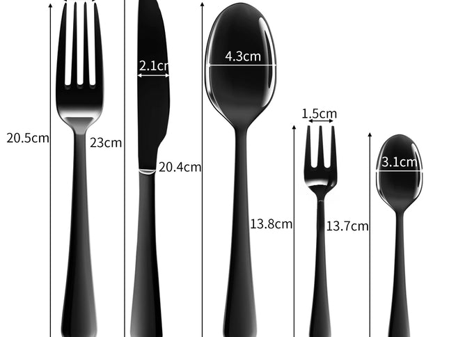 Stainless Steel Cutlery Set Travel Knife Black-1973193929255948290