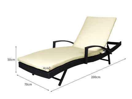 Levede Outdoor Sun Lounger Furniture Beige-1864184448963186690