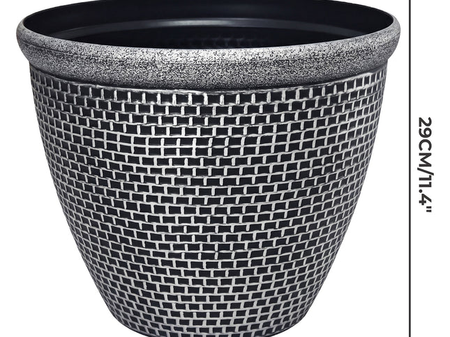 Toque Plastic Plant Pots 36cm Outdoor Garden Planter 2 Pcs With Drainage Holes-2050059017677574146